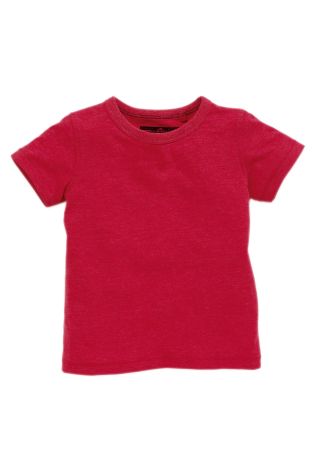 Red Short Sleeve Plain T-Shirt Four Pack (3mths-6yrs)